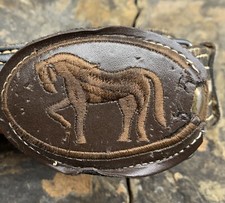 Leather Buckle And Belt With Horse Design. 46 . Used