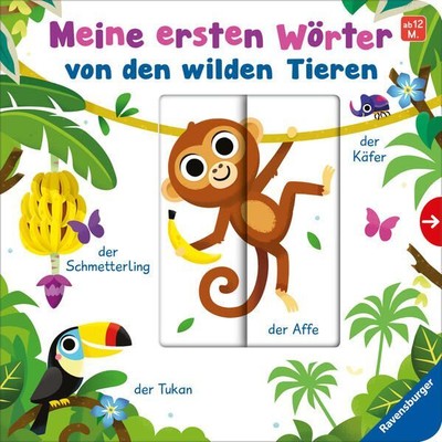 Meine ersten Wörter von den wilden Tieren - Sprechen lernen mit großen Schiebern