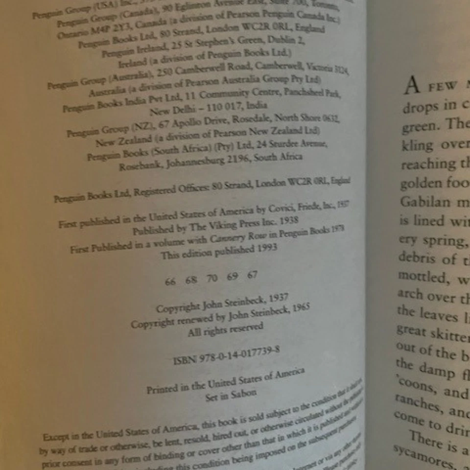 OF MICE AND MEN by John Steinbeck (1993) - Image 4 of 4