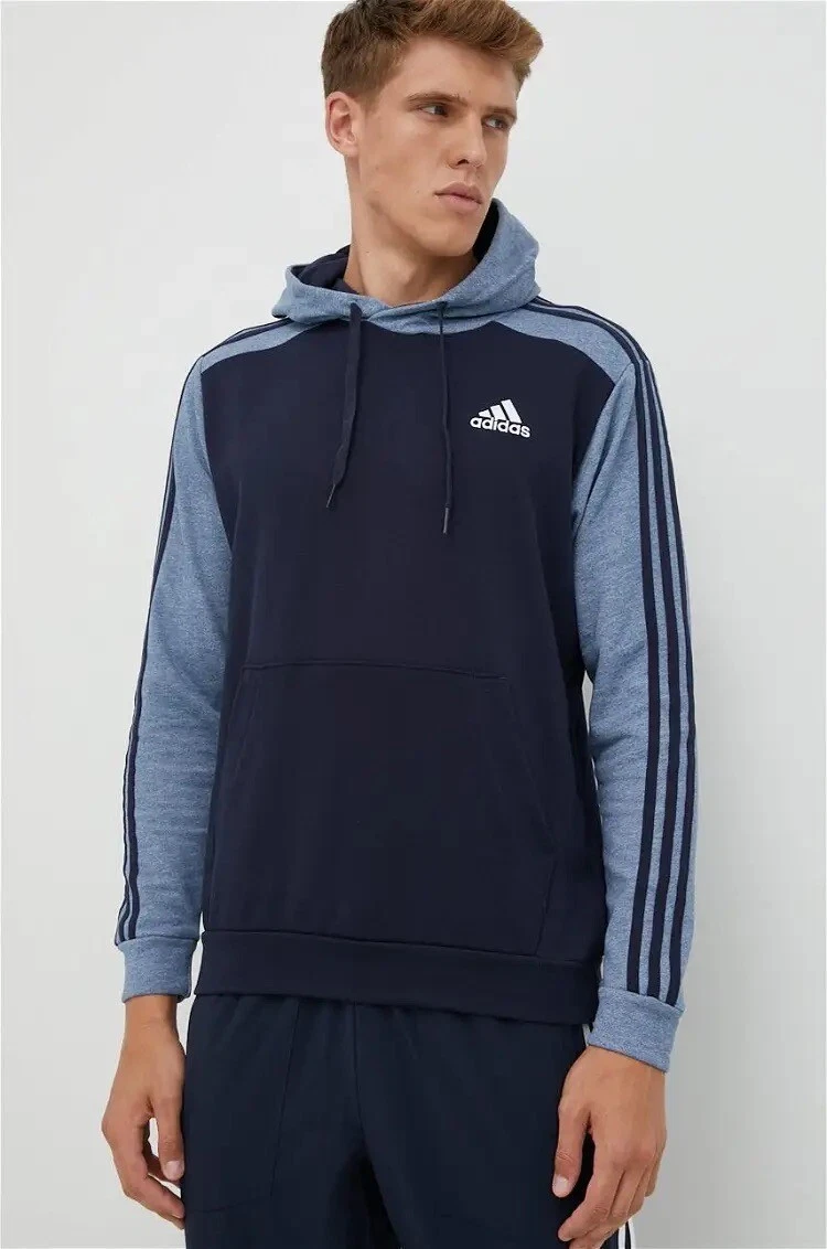 NWT! Adidas Essentials Mélange French Terry Men’s Medium Hoodie HL1974 Blue