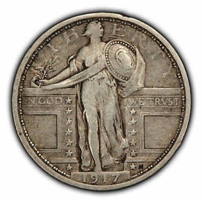 1917 Ty-1 25c Standing Liberty Quarter - VF Trace Luster - Value Coin - T2799