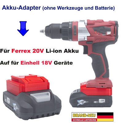 Battery Adapter Für Ferrex 20V Li-ion Akku auf für Einhell 18V X-CHANGE Geräte