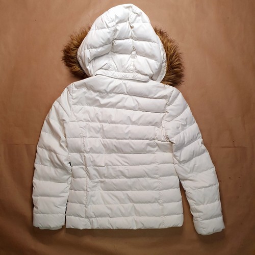 Tommy Hilfiger Damen Daunenjacke Anorak Gr. S Weiß Steppjacke Gefüttert Webpelz - Bild 2 von 17