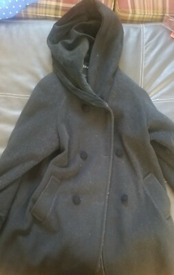 Fleet Street Wool Black Pea Coat Women's size 6