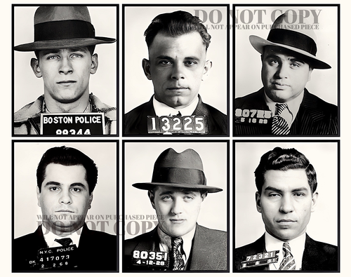 Notorious Gangster Mugshots 11 X 14 | Rare Wise Guys Poster | Man Cave Art Print