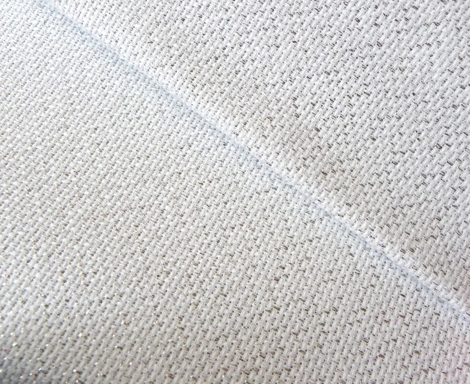 Silver lurex 18 Count Zweigart Aida cross stitch fabric - various size options