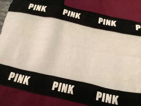 Victoria's Secret Pink Colorblock Boyfriend Pants Deep Ruby Black M Rare NIP