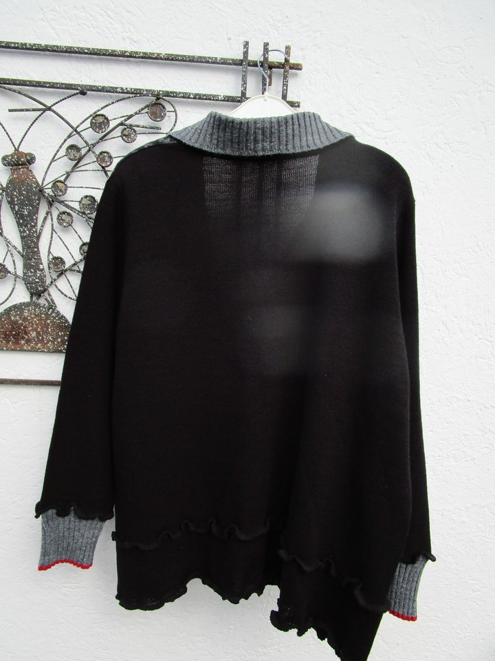Laura In.gr Gina Laura ★ Strickjacke ★ Cardigan ★ Muster-Mix ★ schwarz-grau ★ Gr ...