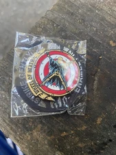 Brand New In Packaging Deluxe Wheel Of Death Spinning Enamel Pin Strike Gently
