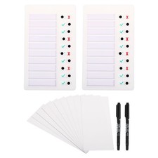 Checklist Board Set, 2 Pcs Chore Chart Plan with Cards Pen, White