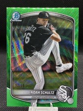 2025 Bowman Chrome Prospects 1st Noah Schultz #BCP-177 Green Wave Refractor /99