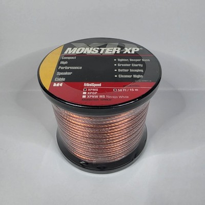 Monster XP MiniSpool Speaker Wire XPMS 50ft/15m High Performance NEW!