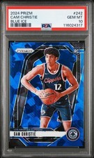 Cam Christie 2024-25 Panini Prizm Blue Ice RC Rookie #242  48/125 PSA 10