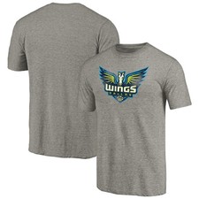 Men's Gray Dallas Wings Distressed Team Tri-Blend T-Shirt