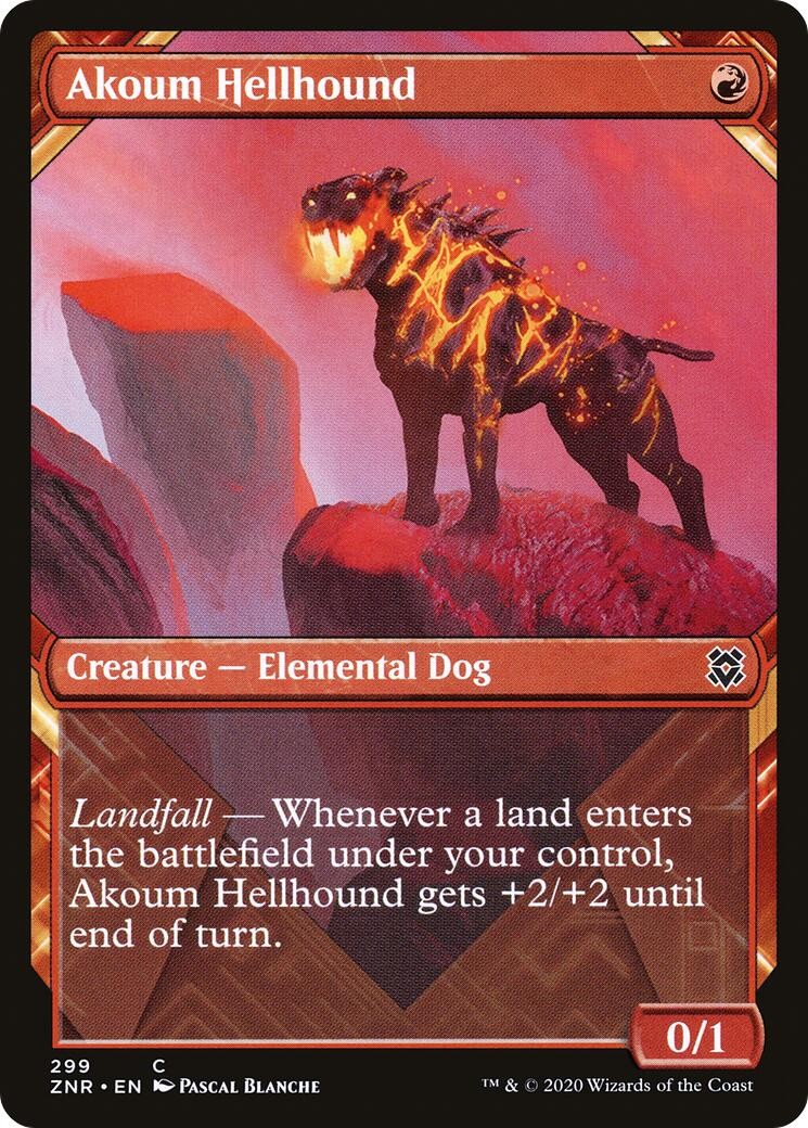 NM - Akoum Hellhound (Showcase) [ZNR - 299]