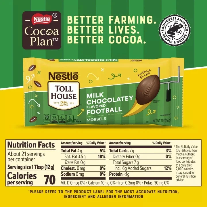 Nestle Toll House Football Morsels, Milk Chocolate Baking Chips Super Bowl - Image 2 of 3