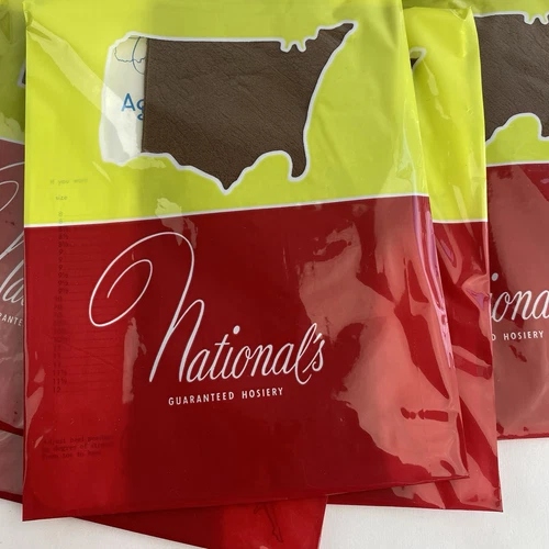 NOS Vtg 6 Pair National's Guaranteed Hosiery Thigh-Hi Nylons Stockings Size B - Picture 3 of 6