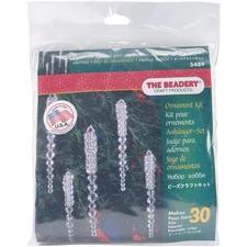 Beadery Holiday Beaded Ornament Kit-Sparkling Icicles 3.75" Makes 30