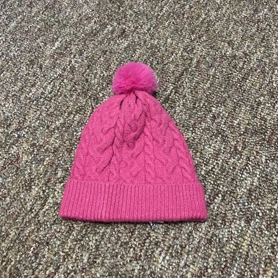 Draper James Cable Knit Hat with Pom Pom in Raspberry Pink - NWT