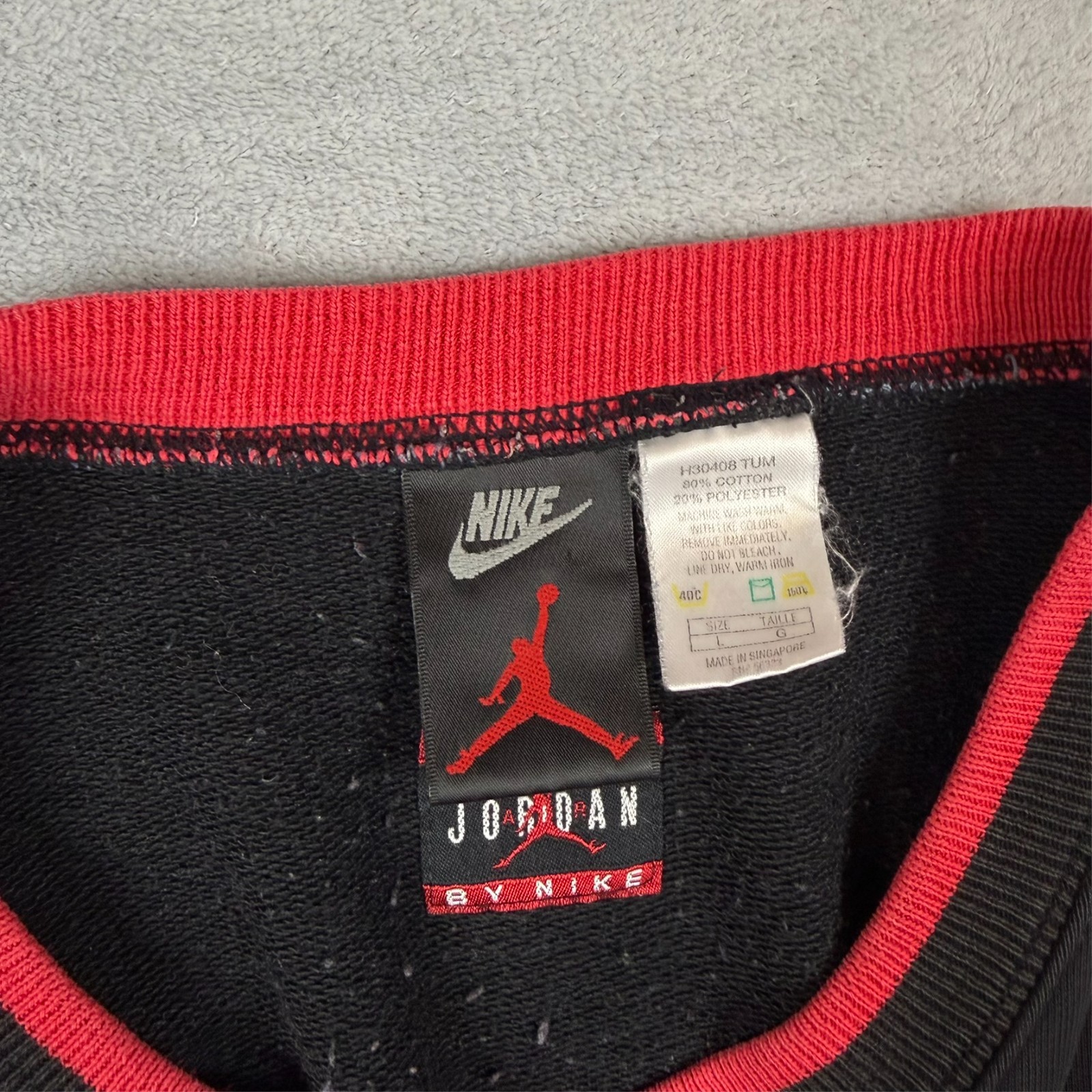 VTG Nike Air Jordan 1990's Black Heavyweight Oversized Large Pullover Sweatshirt image 5