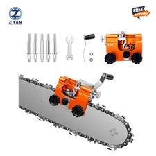 Portable Manual Chainsaw Chain Sharpener Hand Crank Grinder Tool w/ Clamp