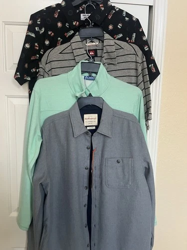 Quiksilver Hurley Reel Legends Weatherproof Men’s M Button-Up zip Shirt Lot of 4 - product listing photo
