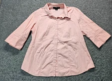 Venezia blush pink 3/4 sleeve button up blouse women size 14/16