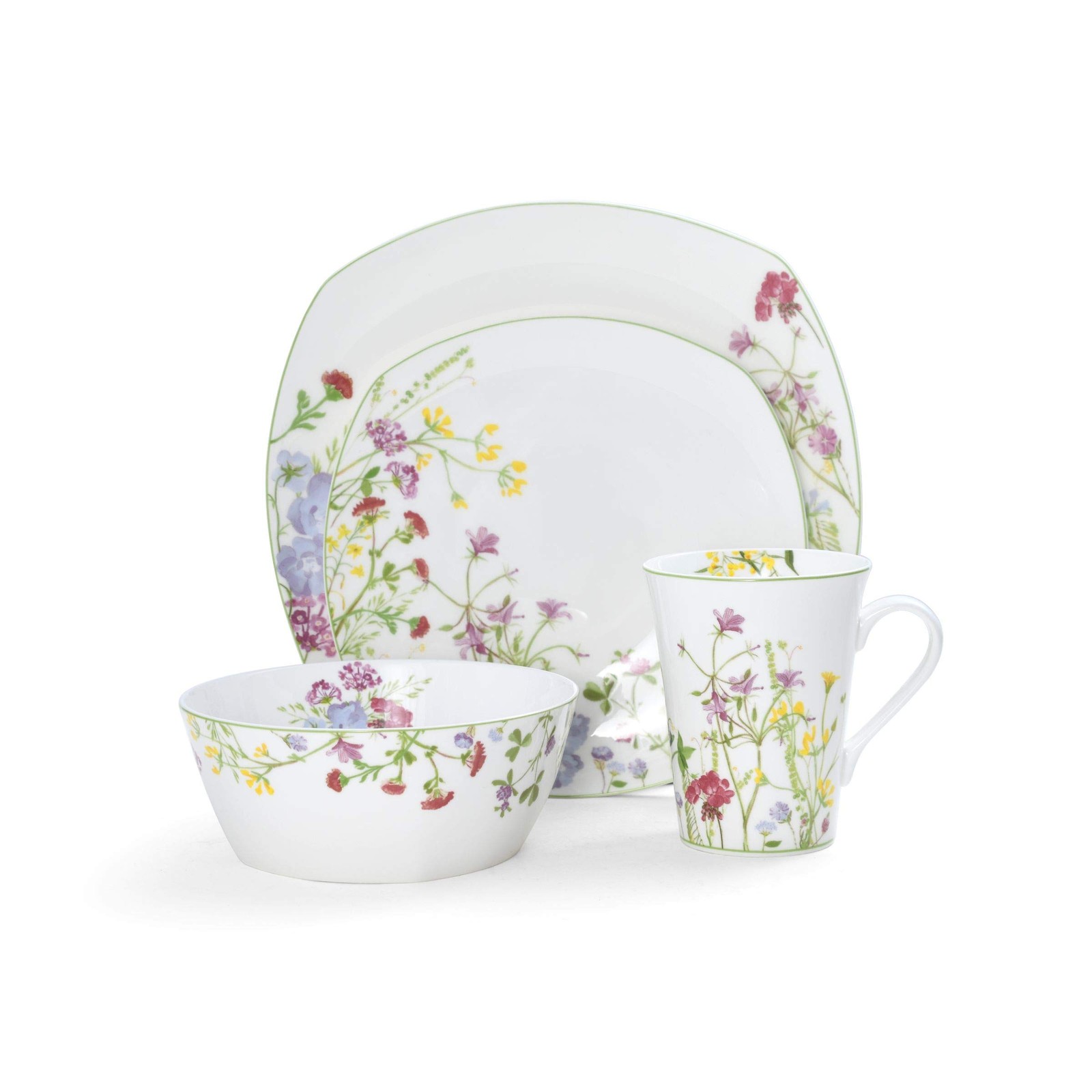 	Mikasa Wildflower Garden 16-Piece Dinnerware Set Service For 4	