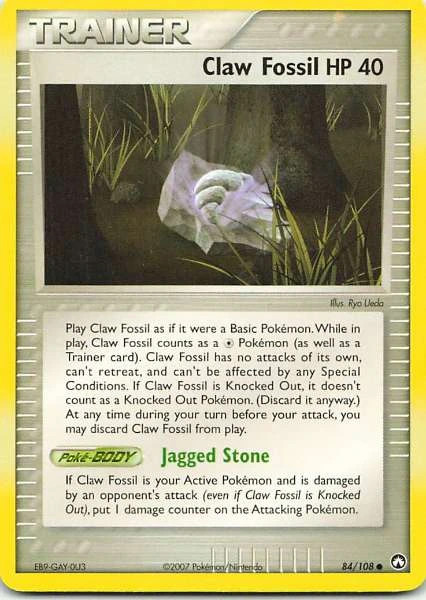 Claw Fossil 84/108 Pokémon Mysterious Treasures Uncommon NM Pokemon TCG