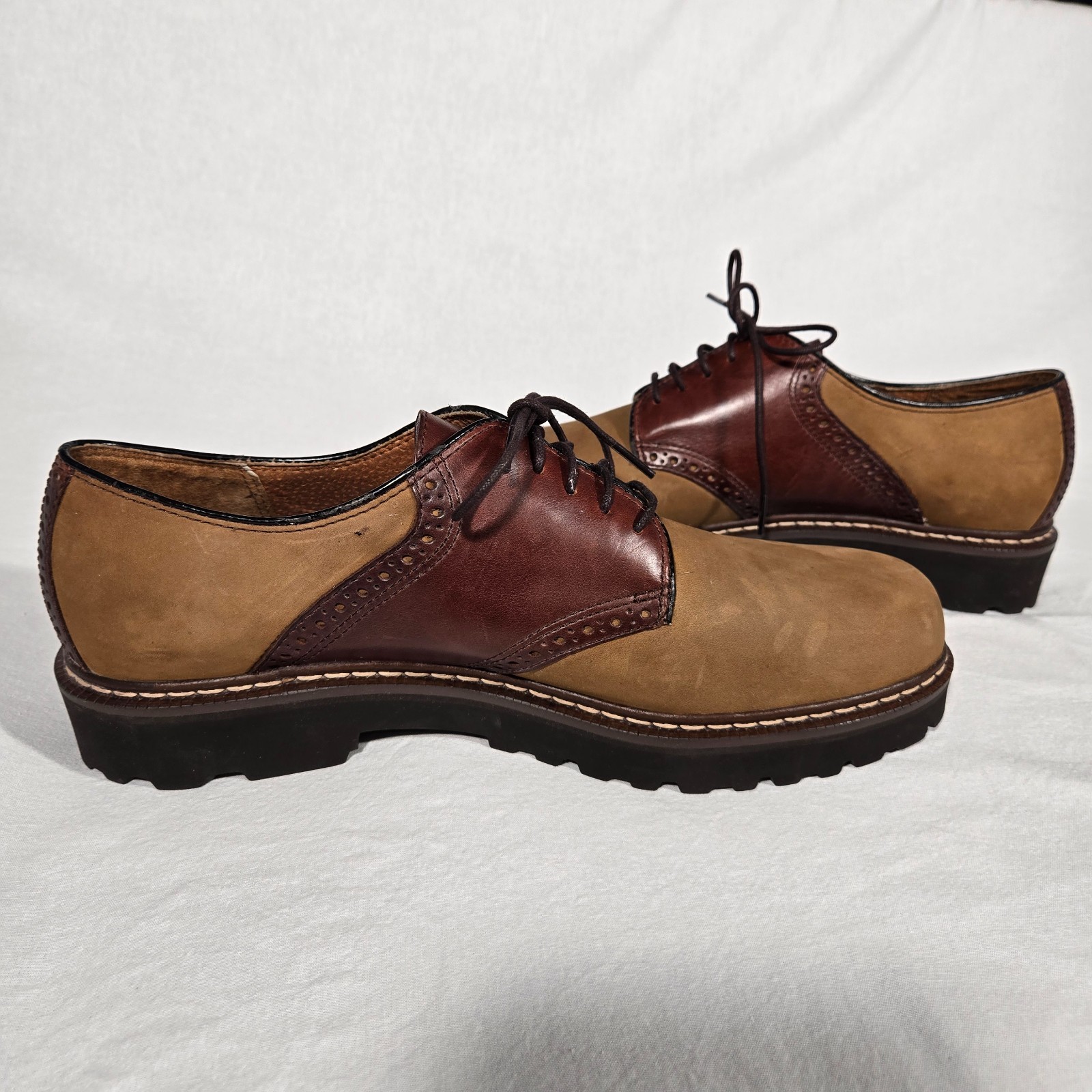 RARE Vintage 1985 TOMMY HILFIGUER Old Stock Brown Leather Oxford Shoes Men's 12M
