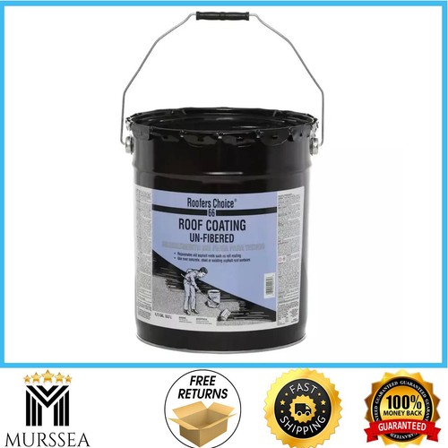 66 Unfibered Black Roof Coating 4.75 Gal. Flexible Weather-Resistant Sturdy - Picture 1 of 7