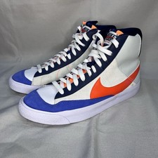 Nike Blazer Mid 77 SE Sneakers Size 7 Kids White Orange Blue FQ7413-100