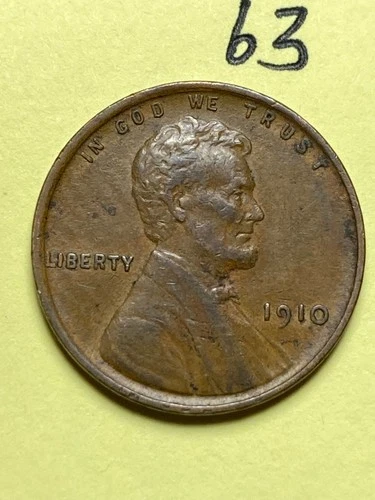1910 (P) LINCOLN WHEAT CENT, "EXTREMELY FINE" condition #63