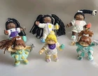 Vintage 1980's Cabbage Patch Kids Mini Figures PVC Figurines Lot 6 African 1985