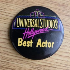 Rare VTG Universal Studios Hollywood "Best Actor" Button Pin Pinback 1.75"