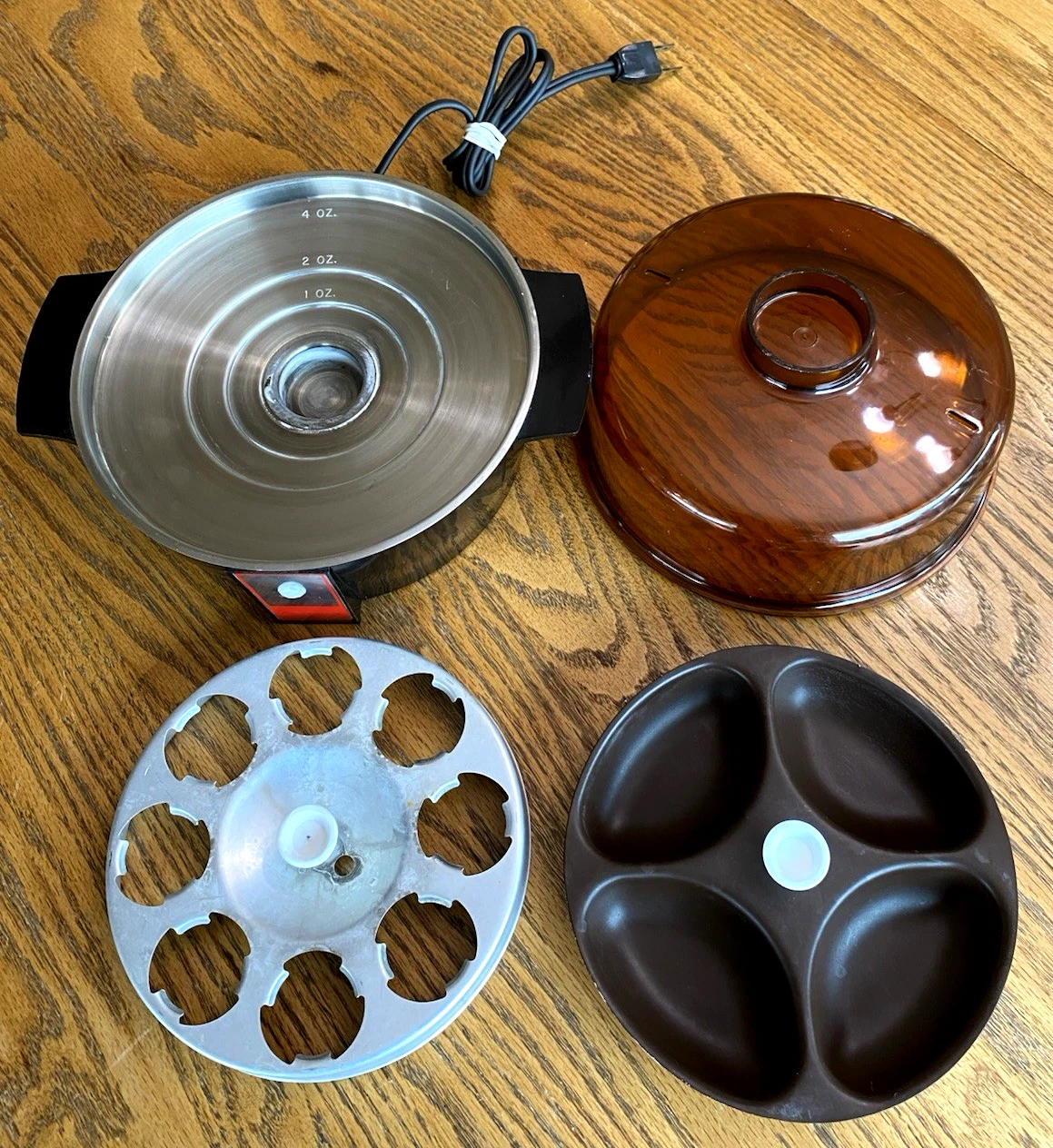 Vintage McGraw Edison Fostoria Electric Egg Cooker Poacher Amber