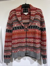 Vintage Susan Bristol 100 Wool Cardigan Sweater Womens Lg  Metal Fasteners M2