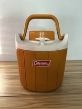 Vintage Coleman Orange White 1 Gallon Water Cooler Jug 1970’s