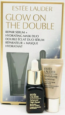 Estee Lauder Glow Double Set REPAIR SERUM 0.24 OZ HYDRATING MASK 0.24 OZ-NIB