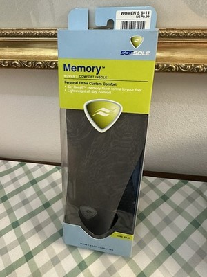 Sof Sole Memory Women's Comfort Insole 8-11 Sofsole New In Package Shoe Inserts
