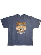 A&W Cruisin' 2020 T-Shirt Men's 2XL Jerzees DRI-POWER Blue Car Show Boulder City