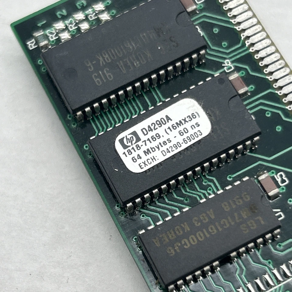 HP 64MB Fast Page FPM # 1818-7169 PARITY 60NS SIMM 72-PIN 16X36 MODULE # D4290A - Image 2 of 4
