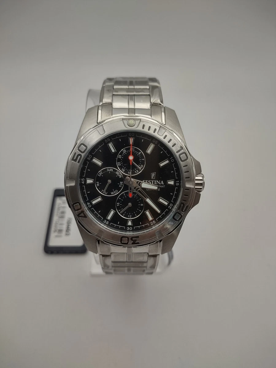 Festina Men s Black Multifunction Stainless Steel Bracelet Watch F20445 3