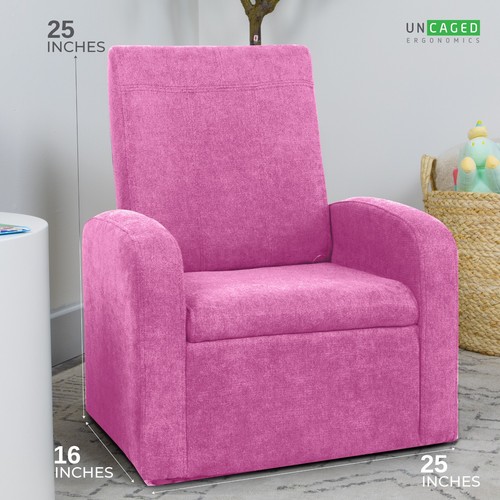 STASH Comfy Folding Kids Toddler Plush Sofa Lounge Chair with Storage - Picture 33 of 37