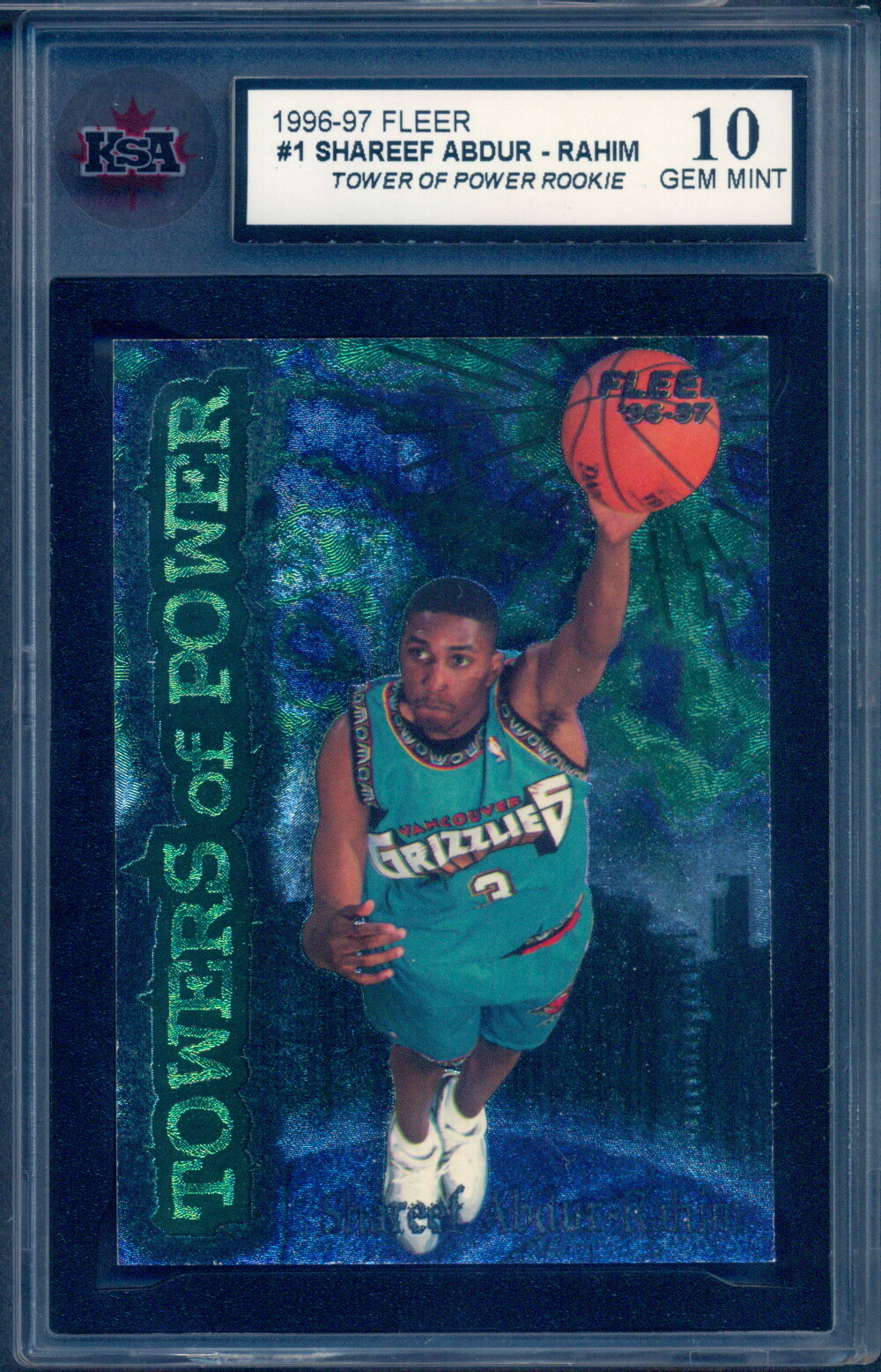 1996-97 Fleer Towers of Power #1 Shareef Abdur-Rahim Rookie KSA 10 GEM-MINT RC