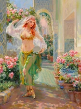 hand-painted Oil Painting Kstantin Razumov,Girl Modern Abstract On Canvas 033