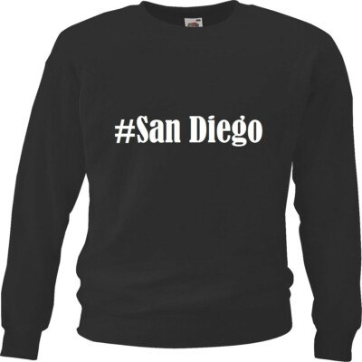 Sweatshirt Sweater #San Diego für Damen Herren und Kinder Farben Schwarz