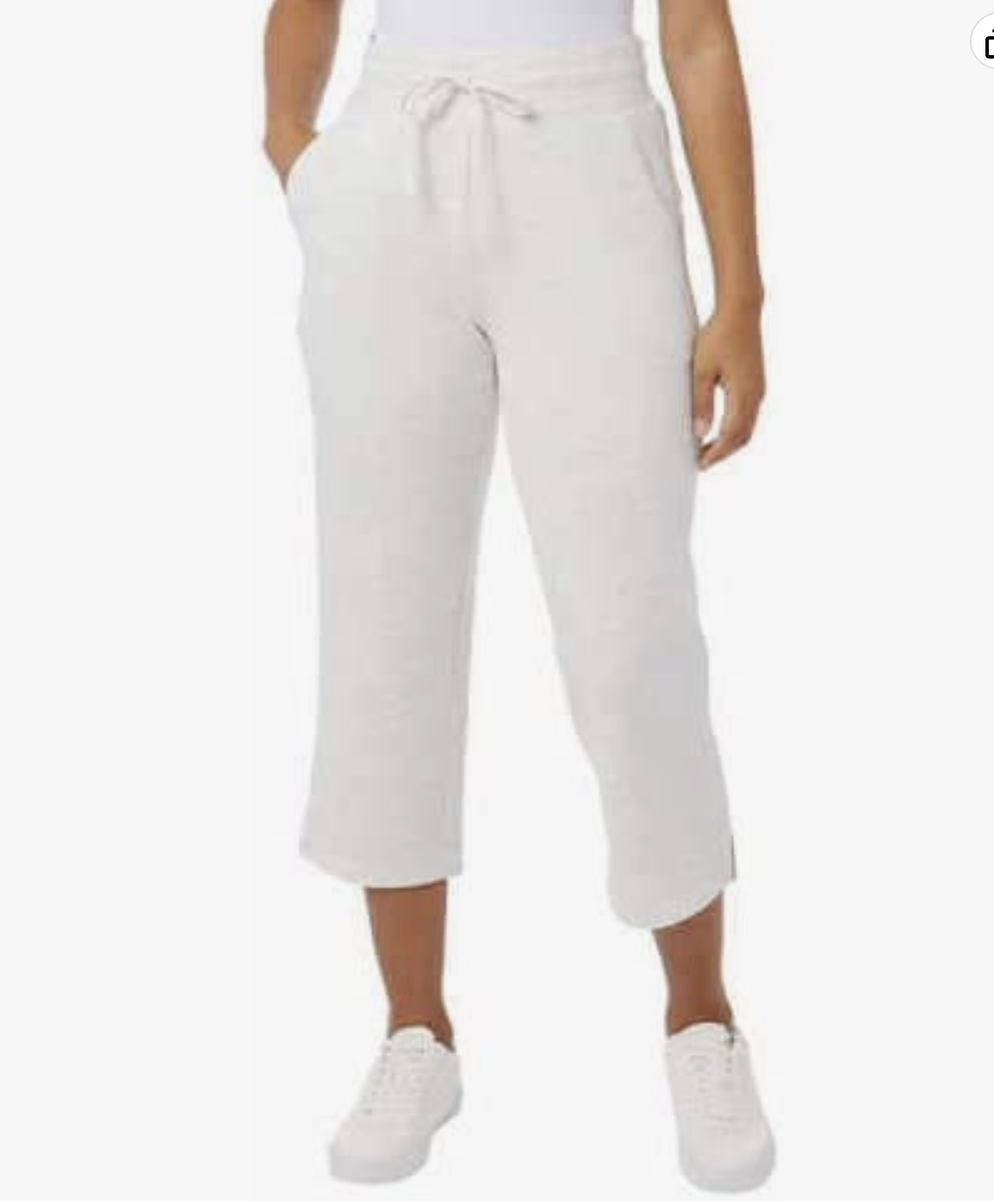 NEW! 32 Degrees Cool Women's Pull On Knit Capris XXLARGE HEATHER WHITE