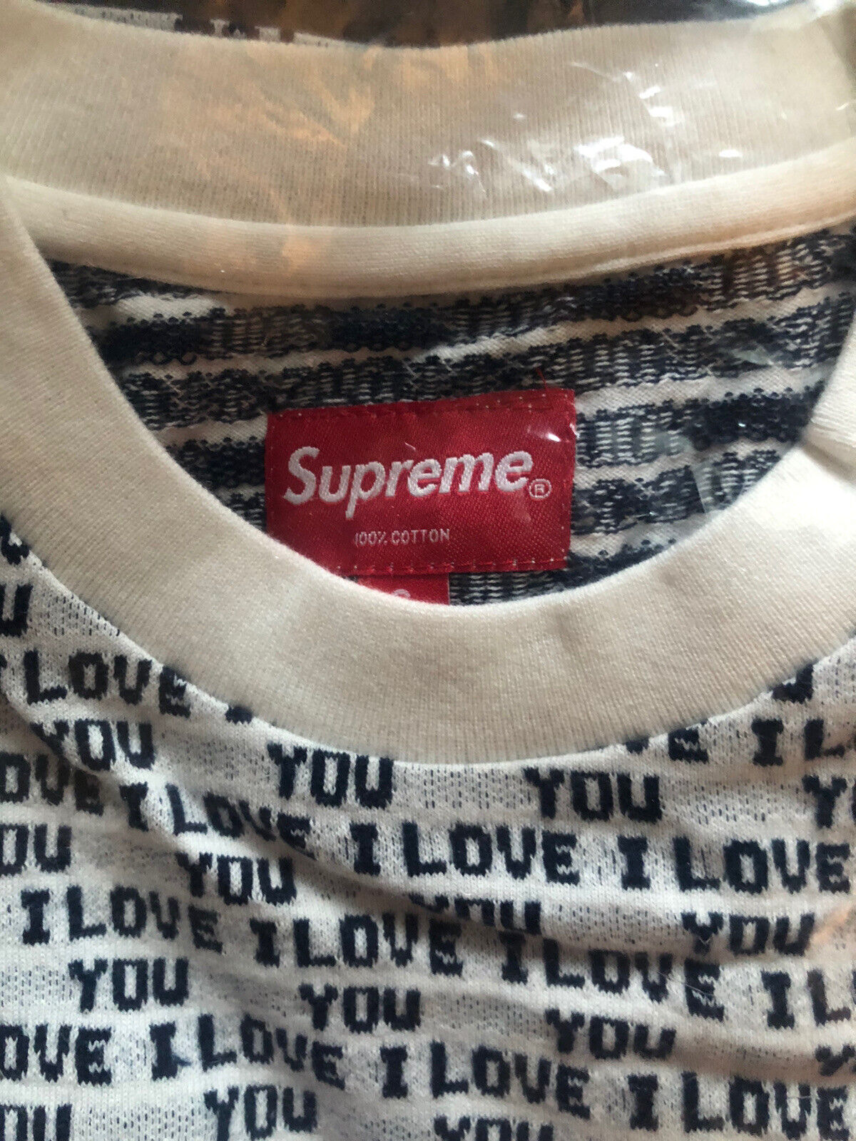 Supreme I Love You Jacquard Long Sleeve Top Size: US SMALL S NEW White