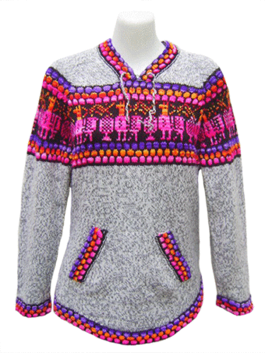WHOLESALE LOT OF 10 - 100% ALPACA SWEATERS WITH RAINBOW ANDEAN DESIGN 6V - Picture 9 of 9
